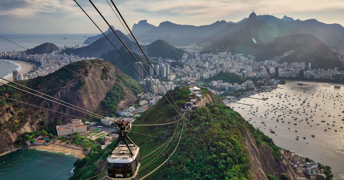 Panoramic view of Brazil from a cable car