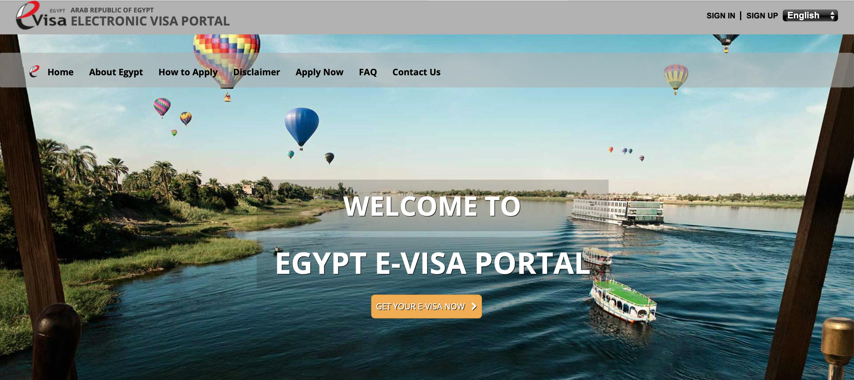 Start your Egypt evisa application on the official portal