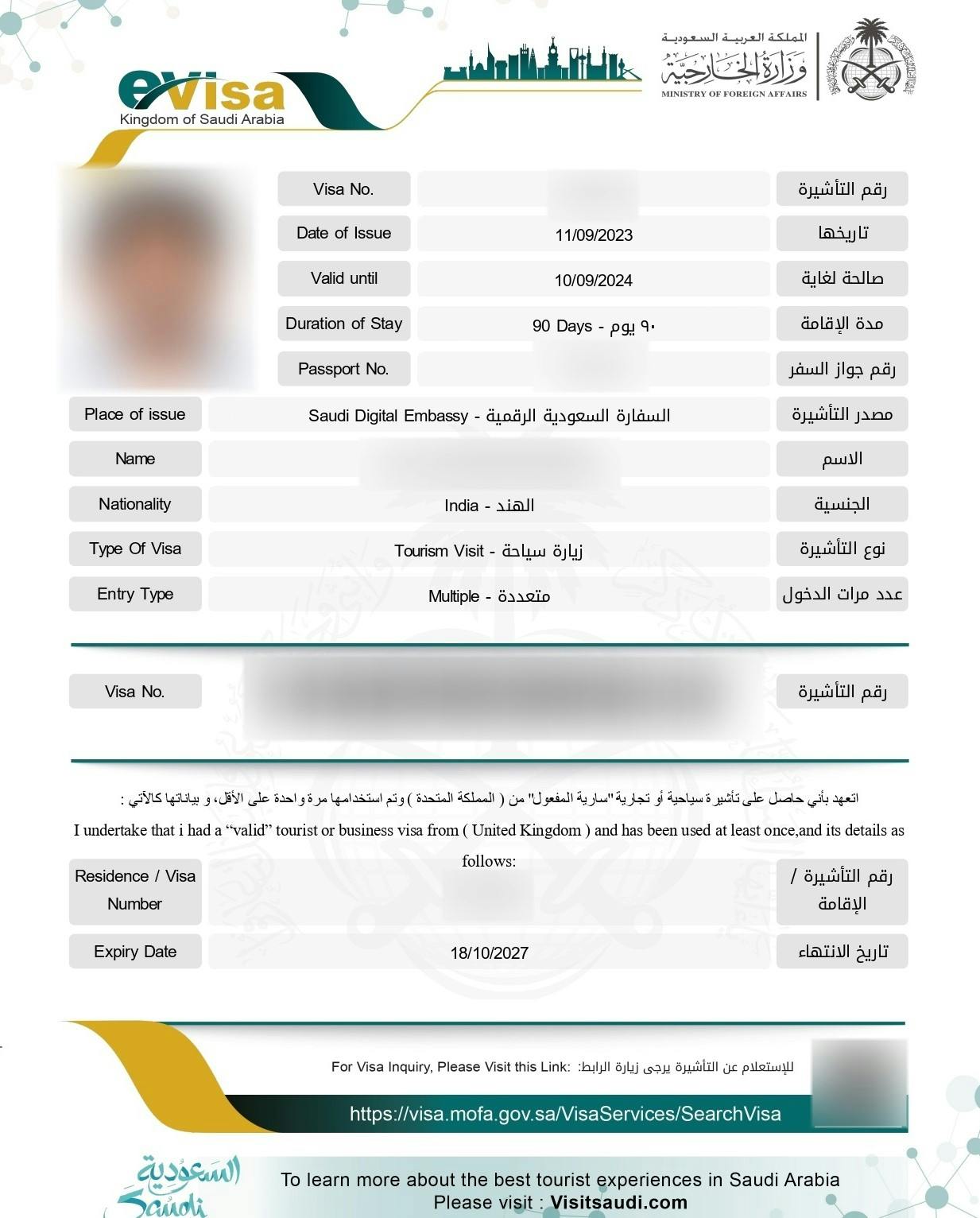 Saudi Arabia EVisa for Indians Online Visa Requirements & Fees