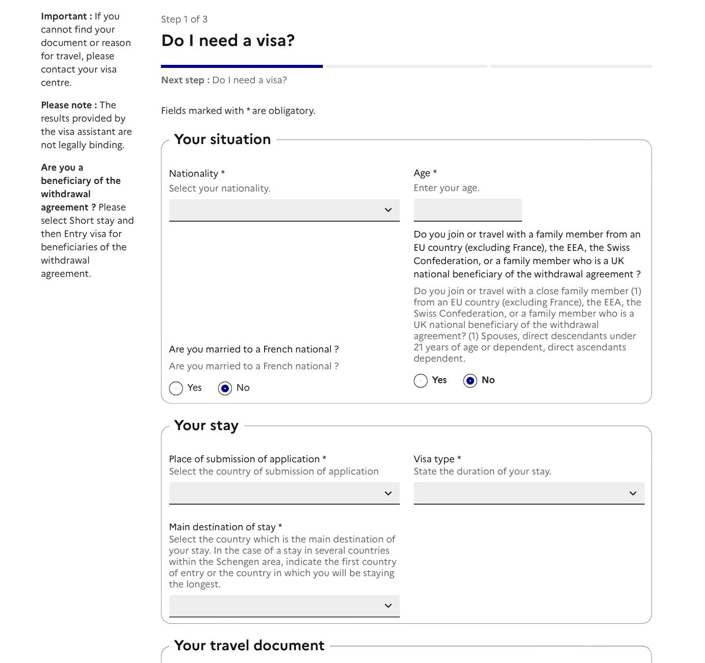 Use the visa wizard on the Official France visa portal