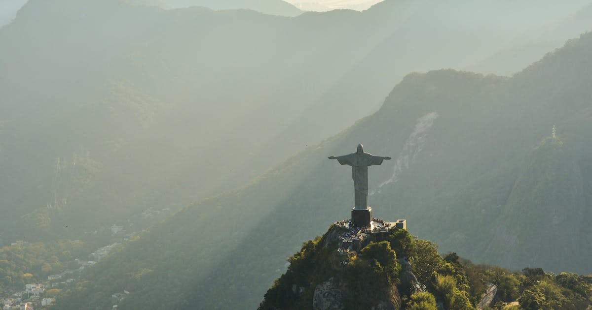 The Cristo iluminado in Rio De Janeiro in Brazil