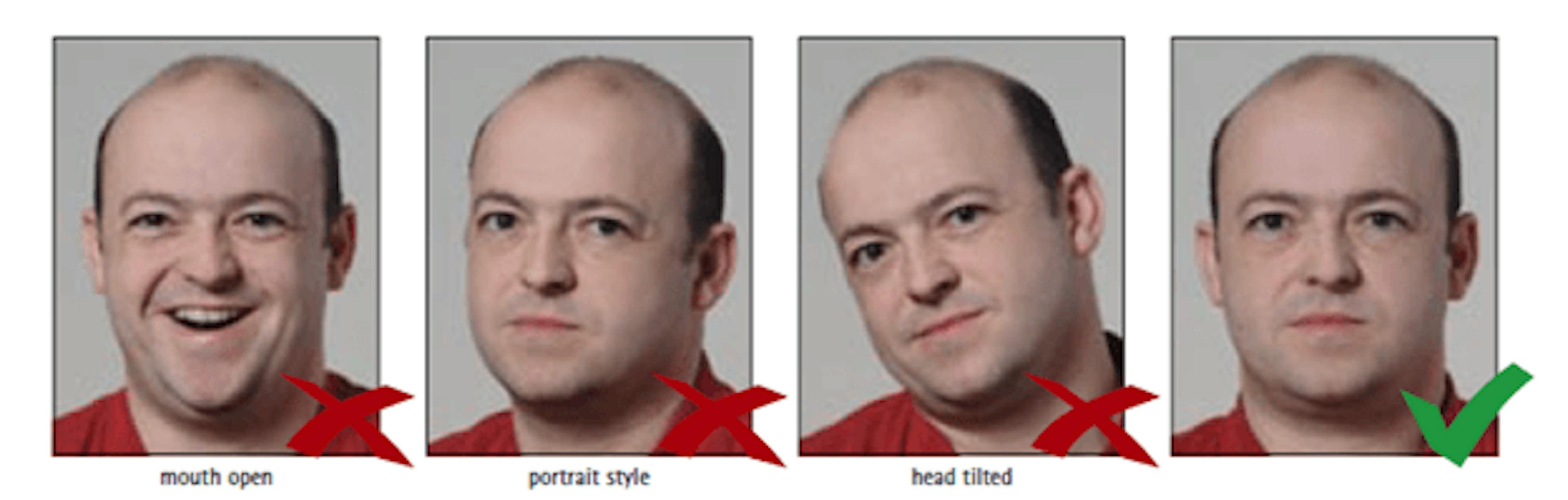 Correct facial expressions when taking a Saudi Visa Photo.