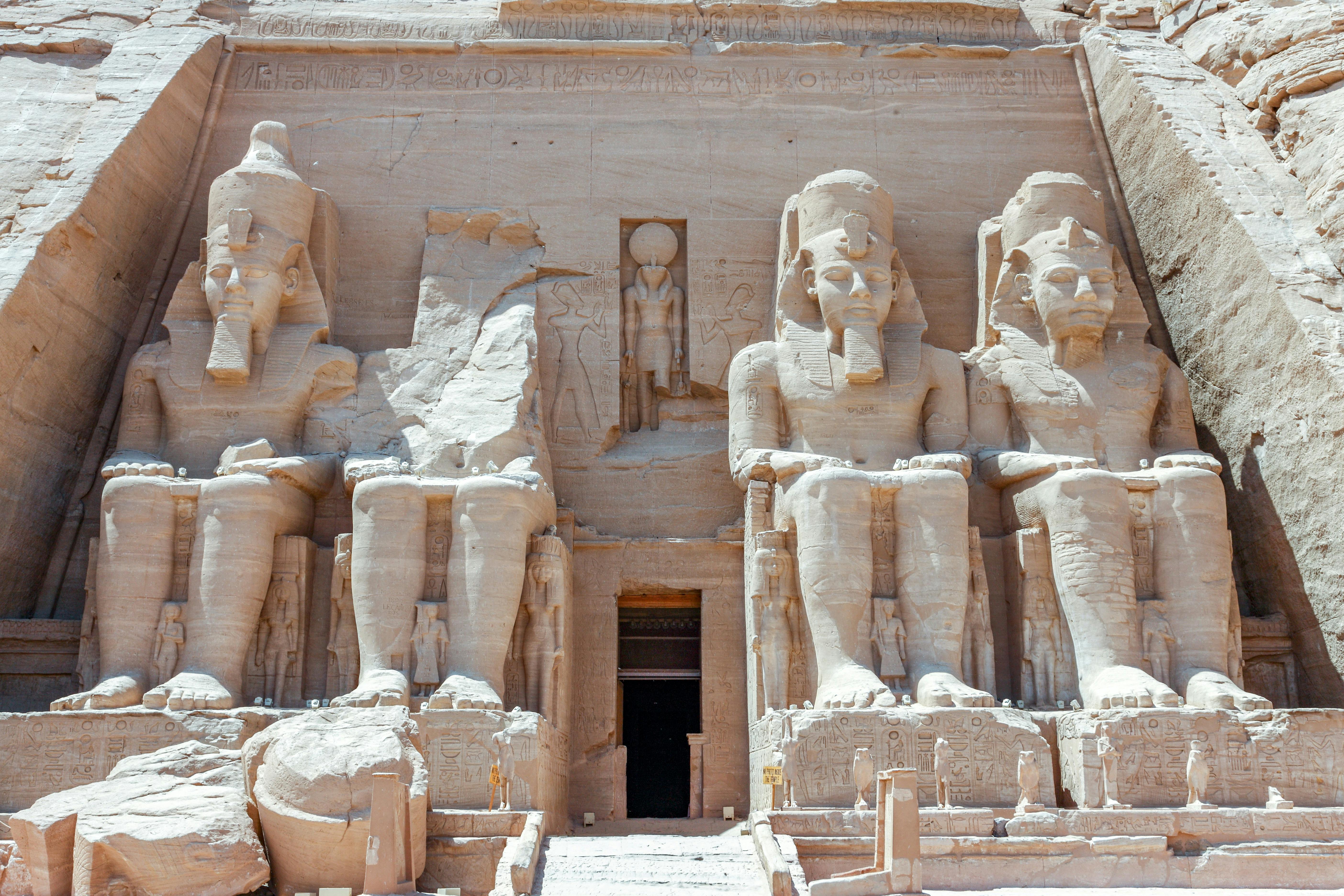The well preserved Abu Simbel temples in Egypt