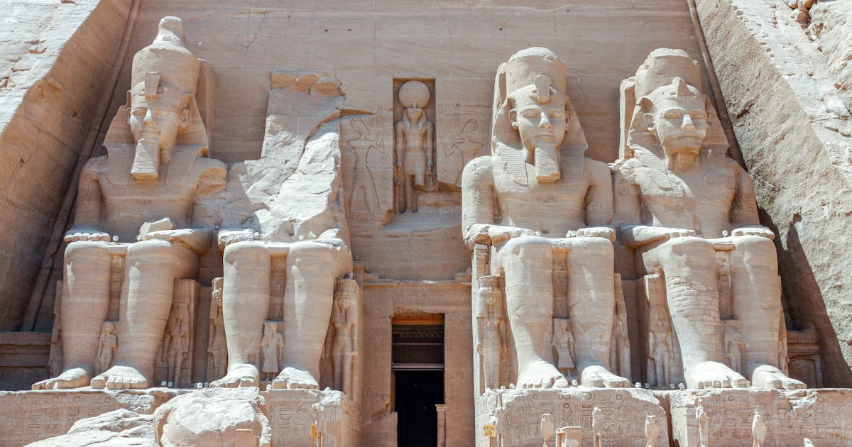 The well preserved Abu Simbel temples in Egypt