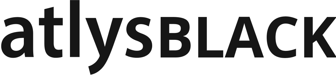 The atlysBlack logo.