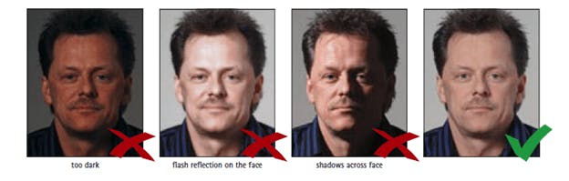 Correct brigtness when taking a Saudi Visa Photo