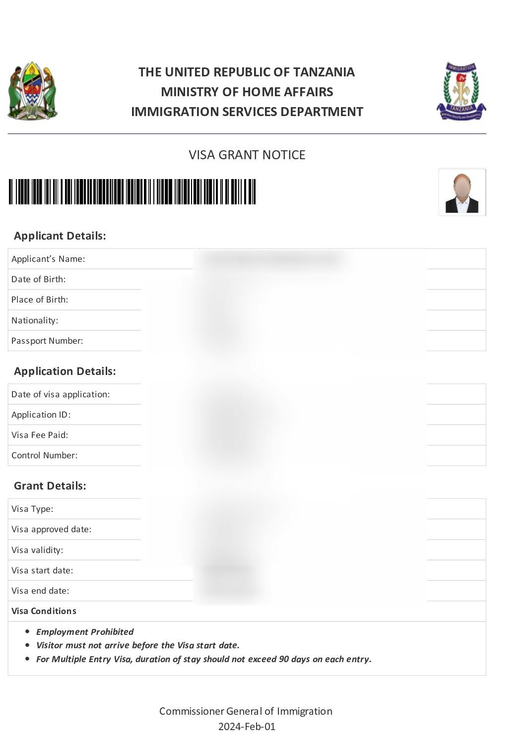 Tanzania Visa From The UK Online Application Process 2024