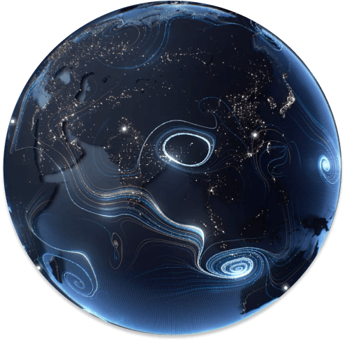 A spinning globe.
