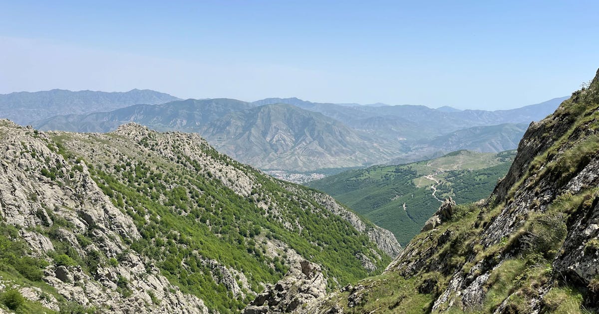 A view of mountains during daytime in Azerbaijan