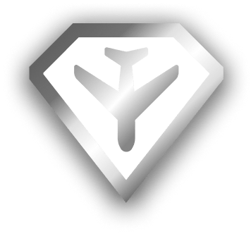 A grey icon in the shape of a diamond. In the diamond we can see a grey plane.