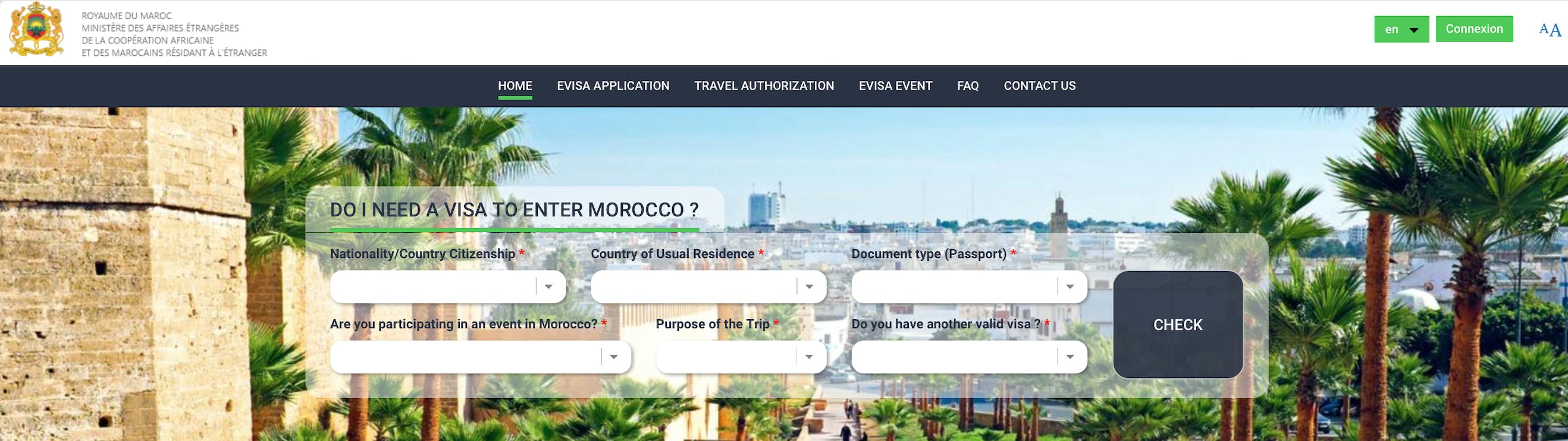 Check if you require a Morocco visa