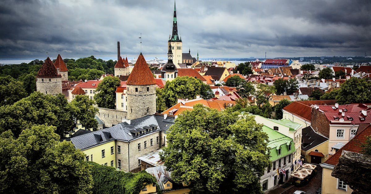 A view of Tallinn houses in Estonia in daytime. 