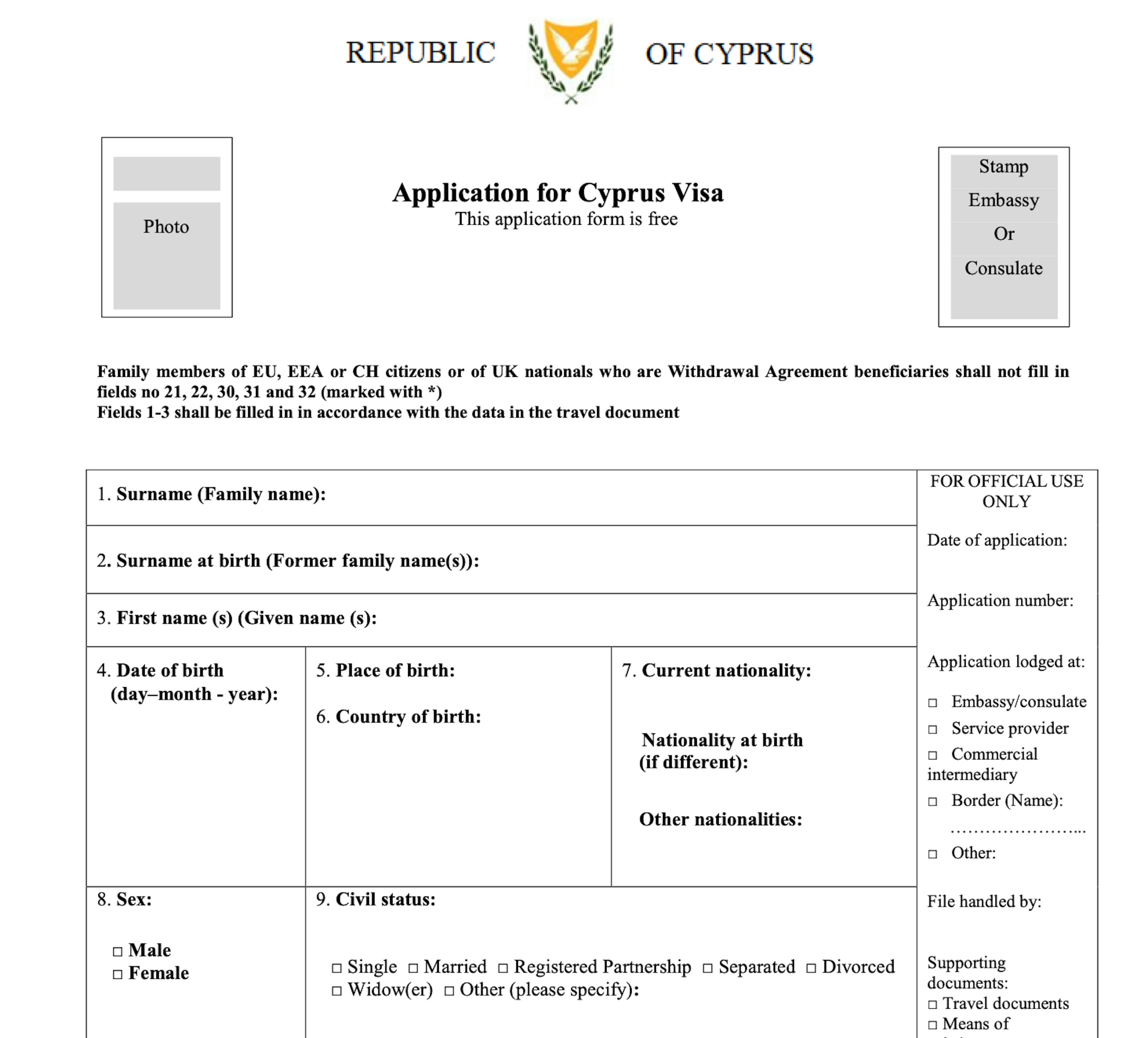 Виза кипр требования 2024. Application for Cyprus visa. Виза на Кипр. Кипрская виза. Application for Cyprus visa пример заполнения.