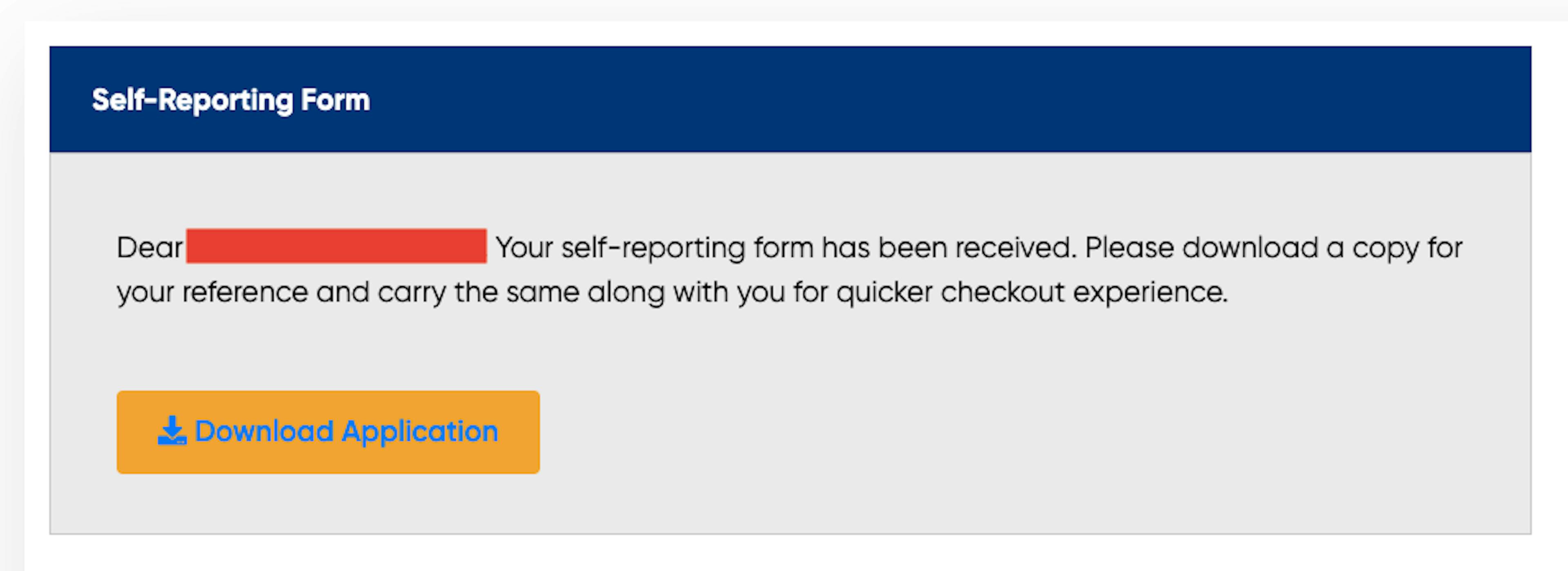 Message you receive when your air suvidha form is approved.