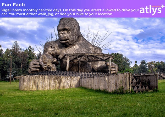 A statue of a gorilla that can be found in Rwanda.