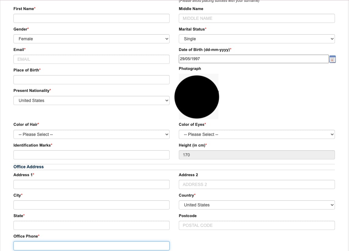 Next part of the Visa on arrival program application