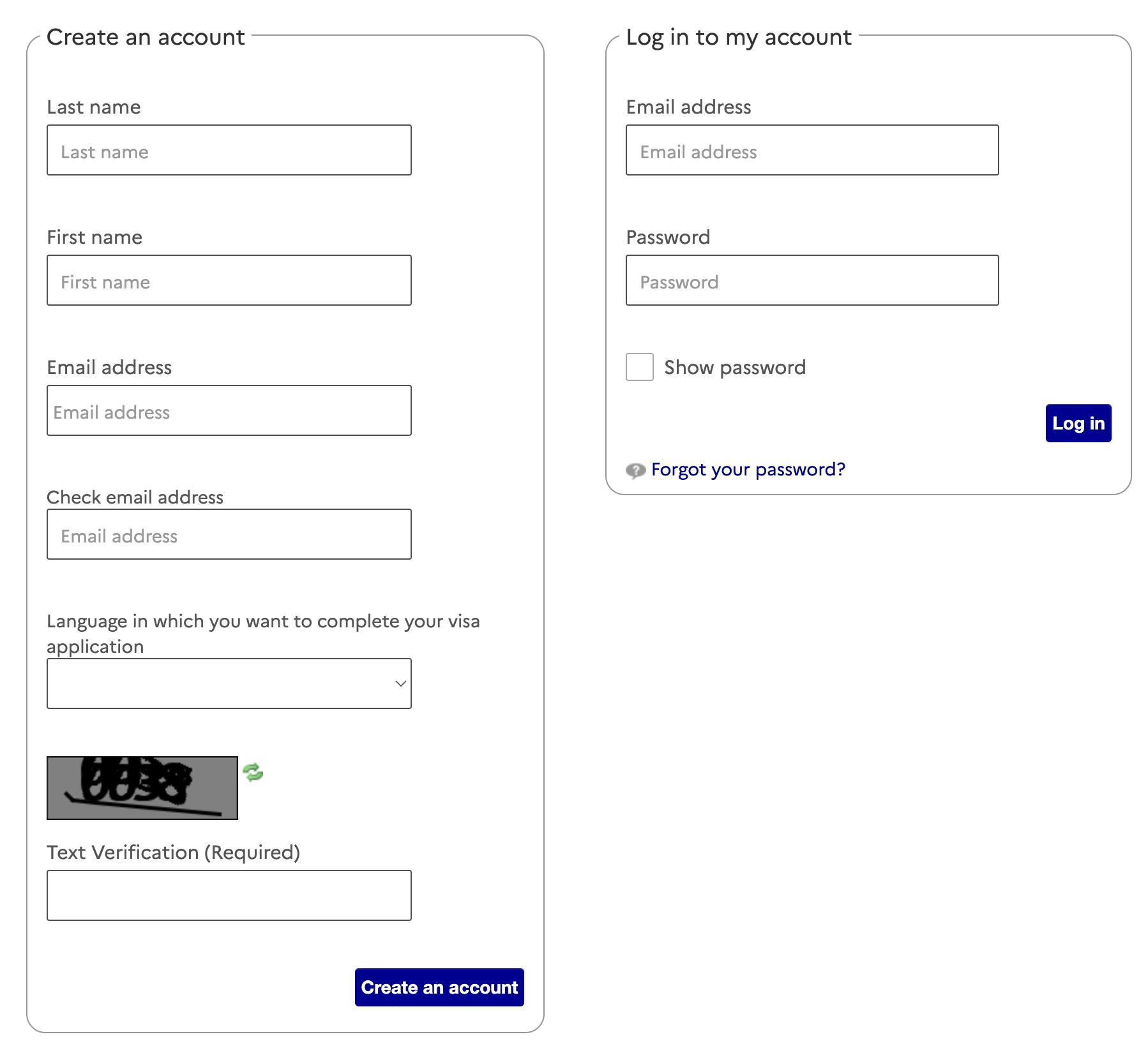 Create or Log in to your account