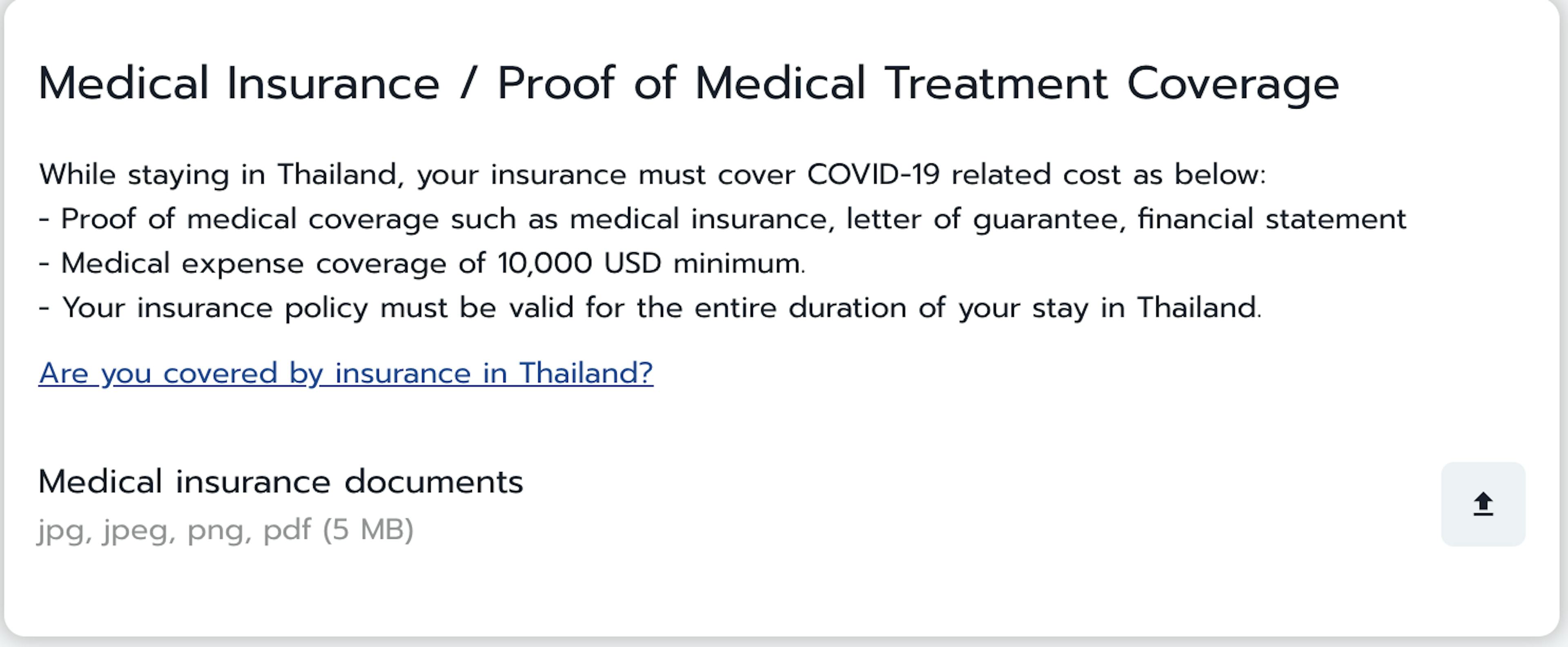 Document displaying requirements and information about your accomodation and medical insurance. 