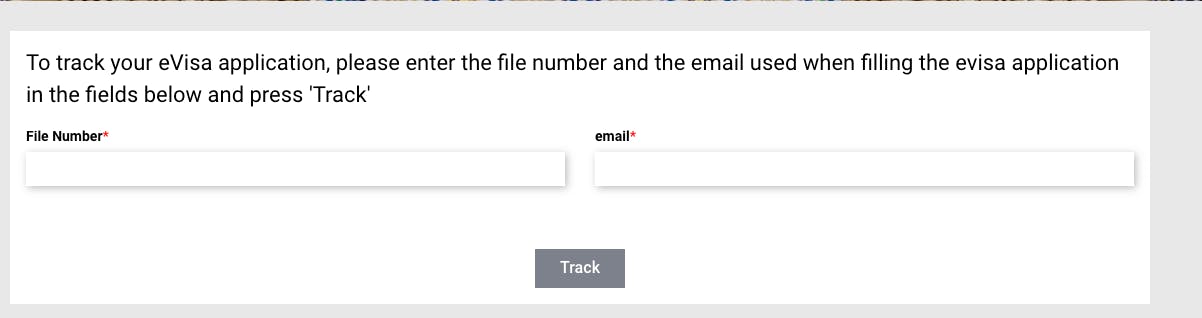Asking for file number and email to track your visa.