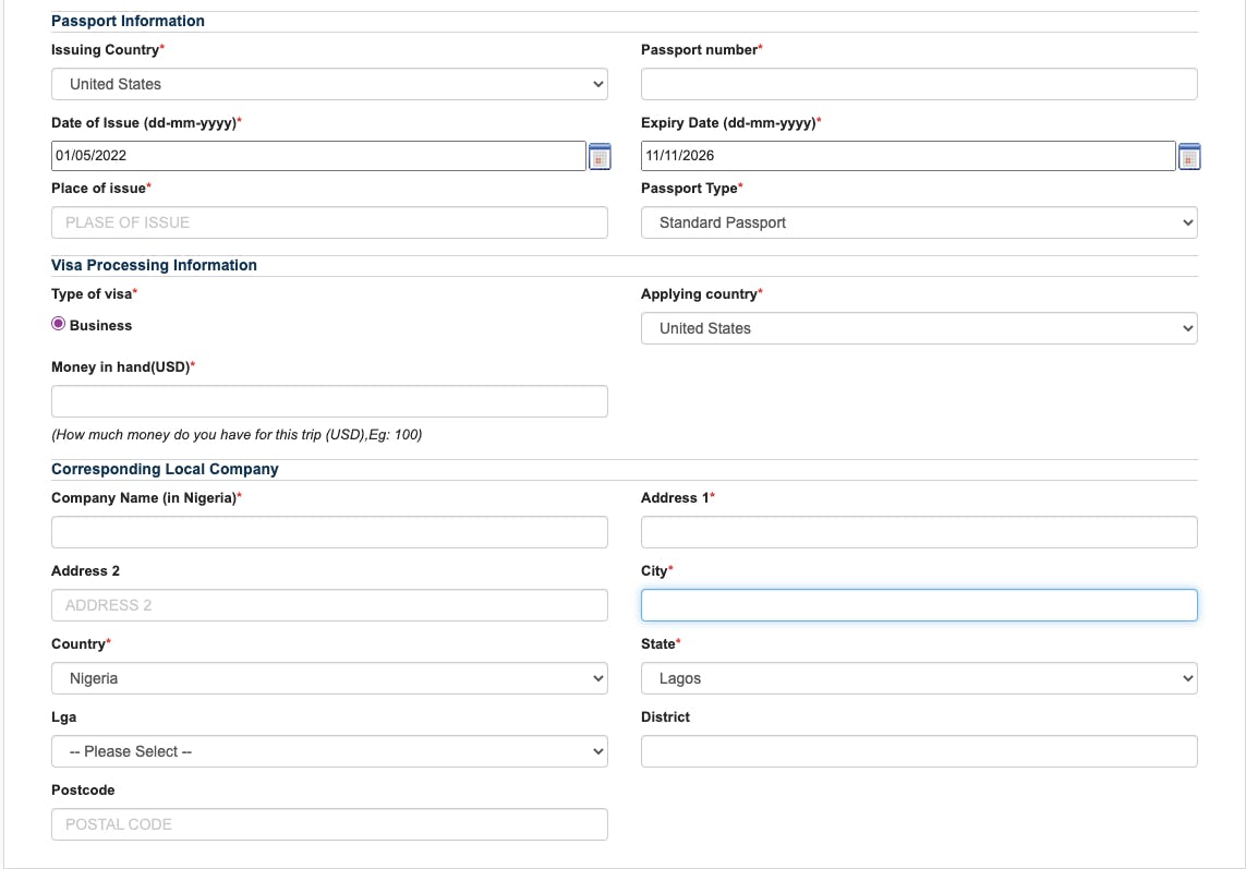Fill in mandatory details such as company details