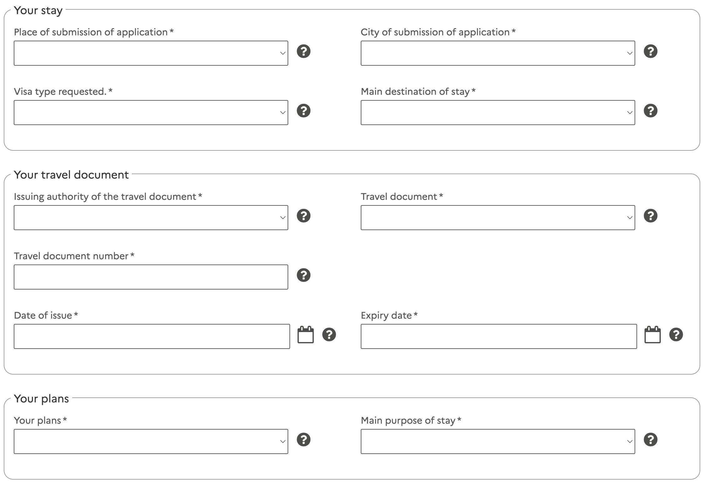 Start to fill in the application form