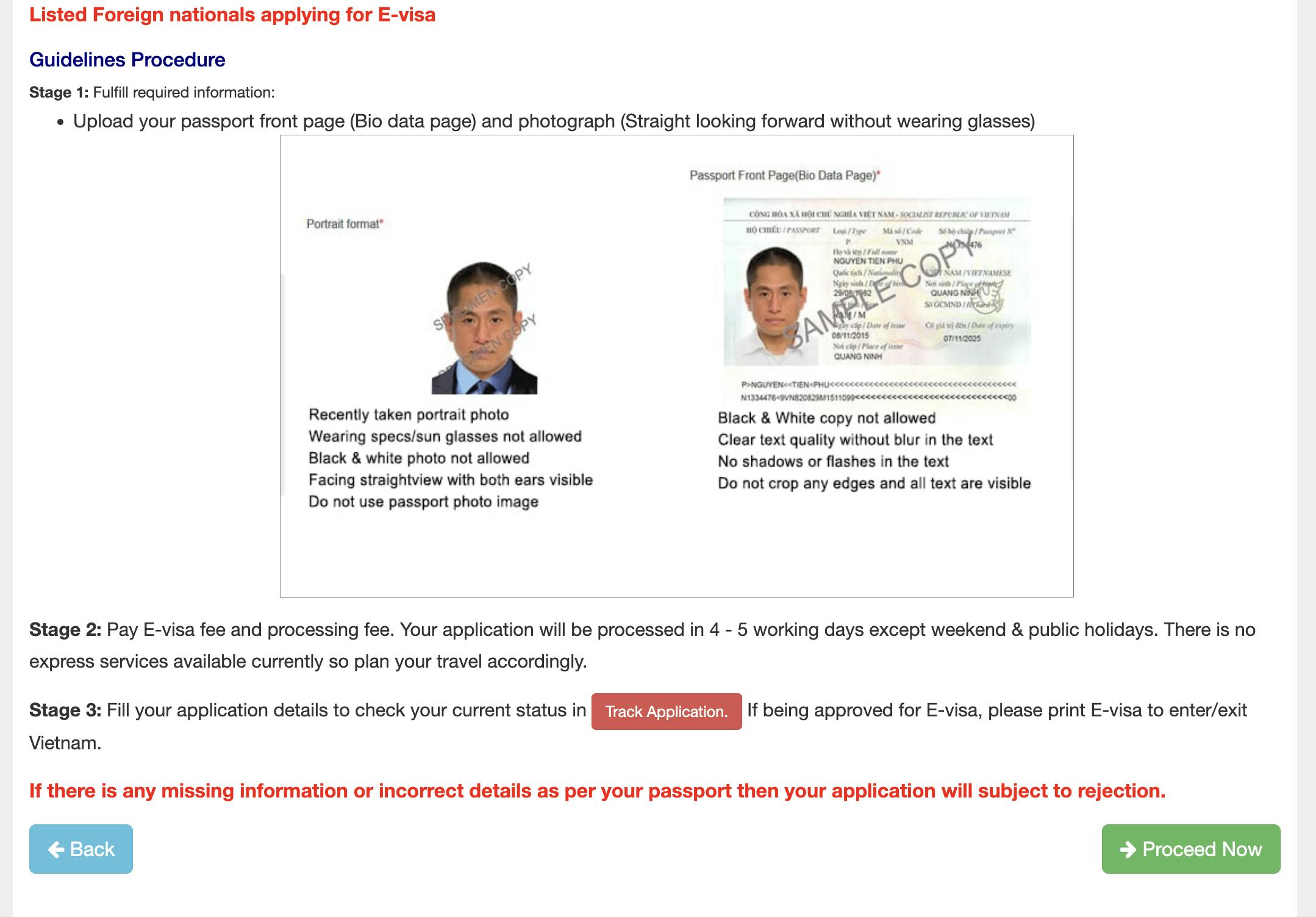 Online visa application for the Vietnam e visa.