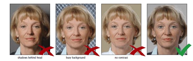Correct background when taking a Saudi visa photo