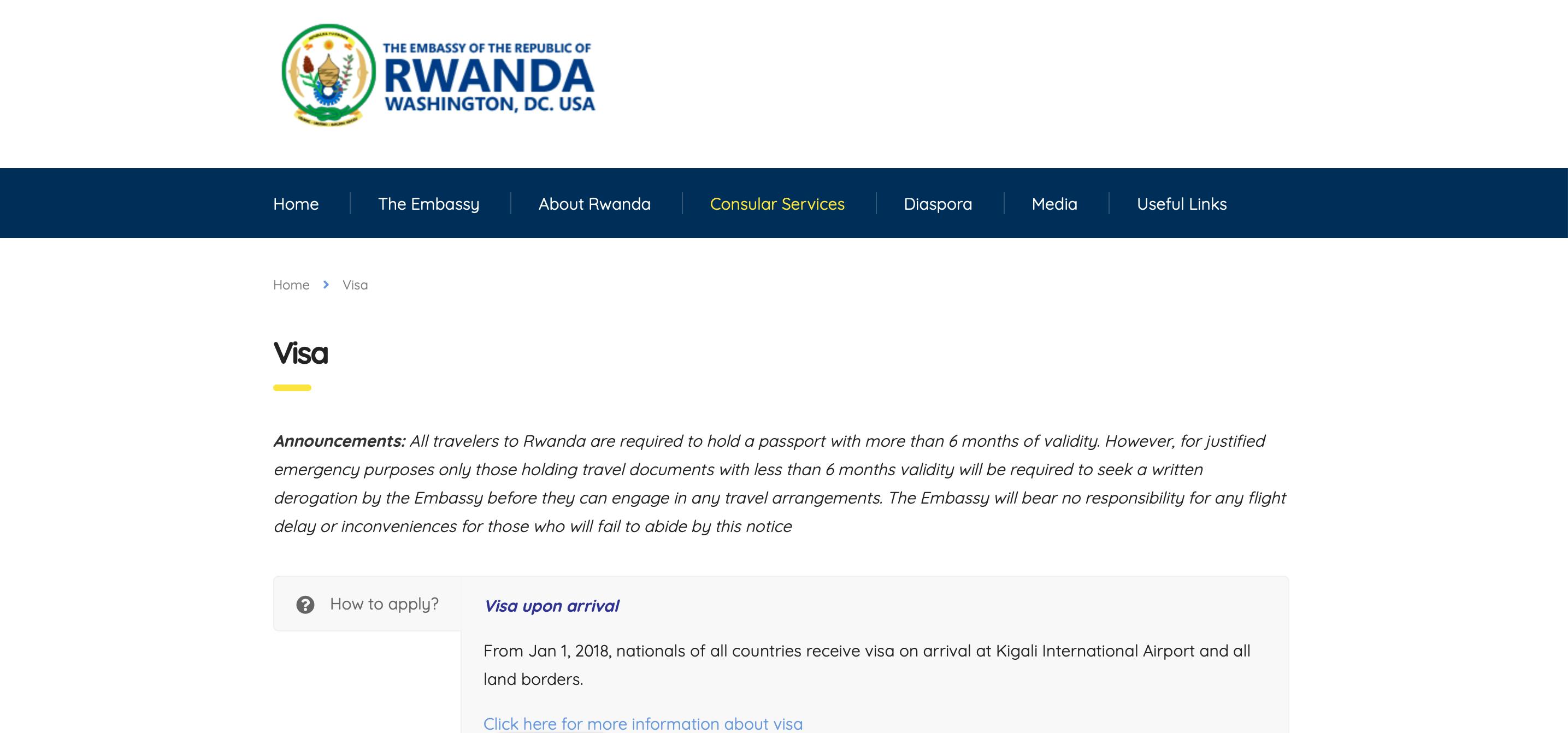 Rwanda VOA updates on the Embassy website