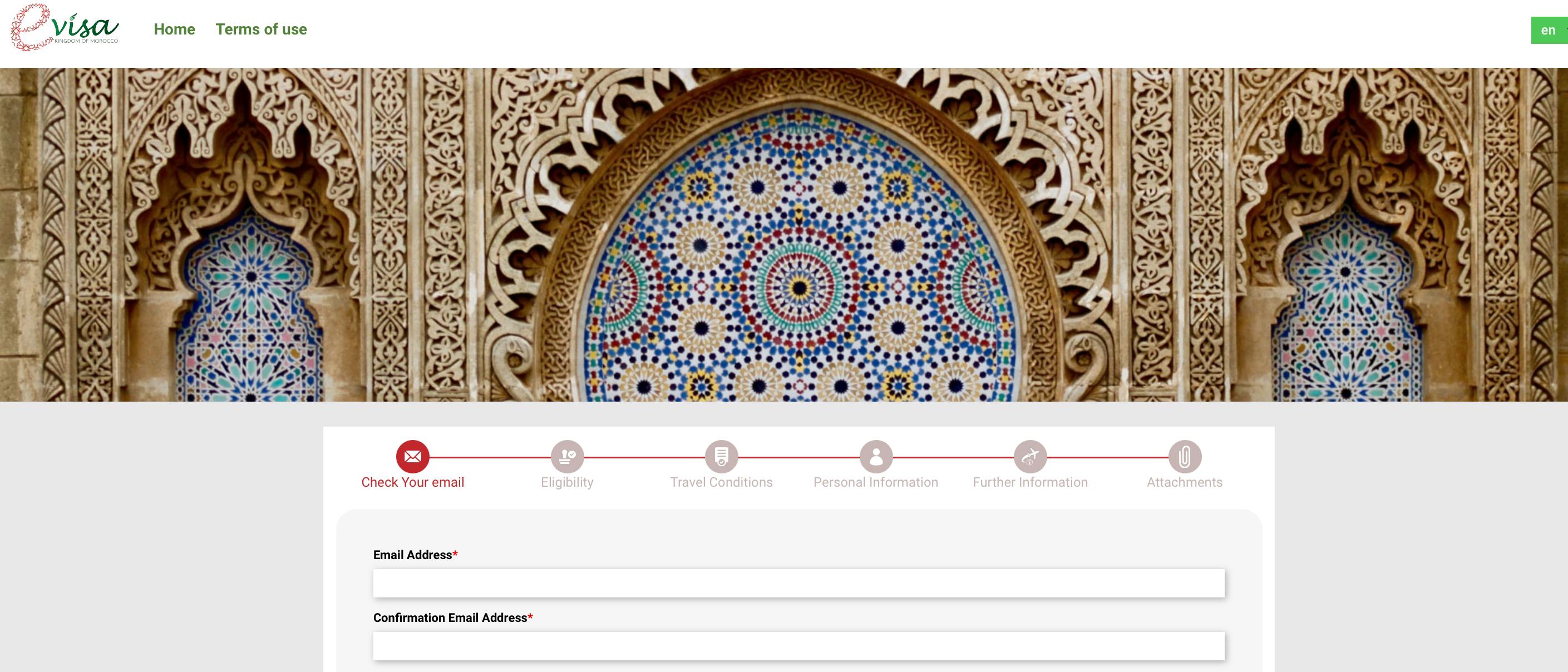 Start your Morocco Evisa application