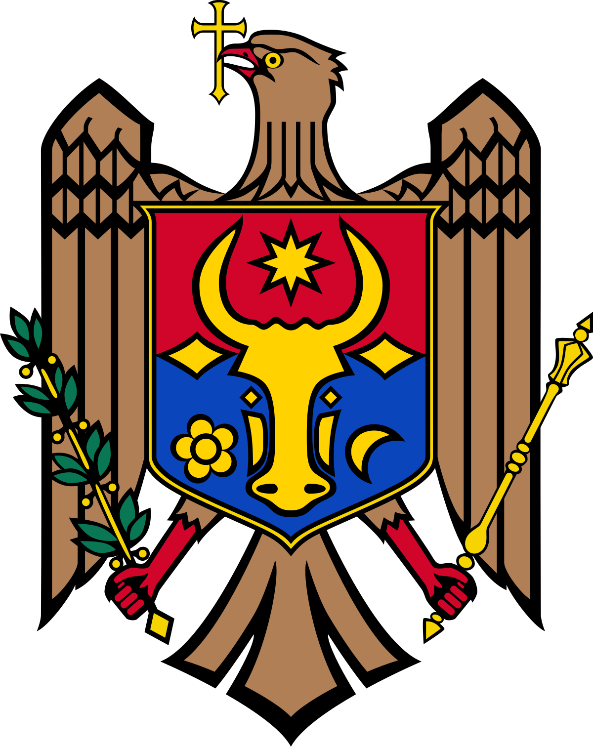 Coat of arms of the Republic of Moldova.