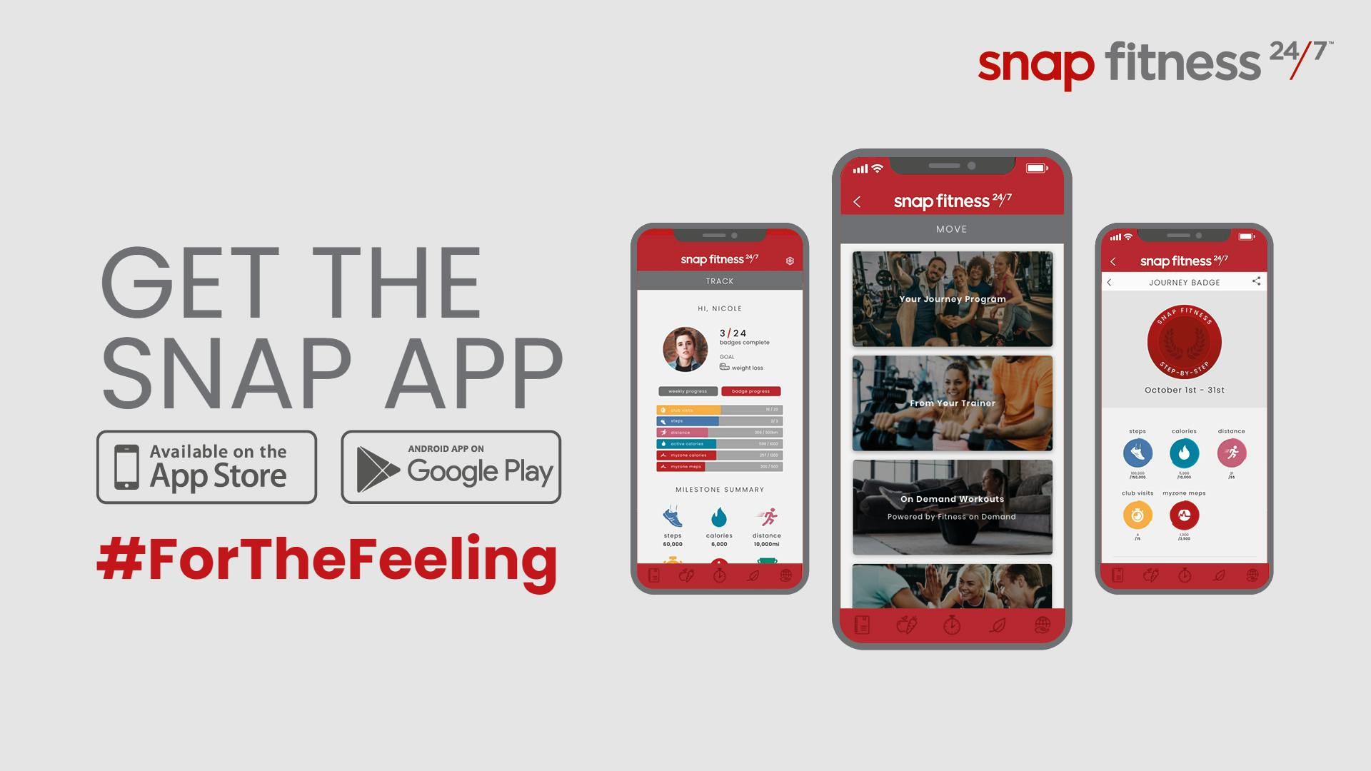 An Ad for the Snap Fitness mobile app. 