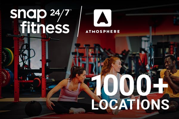Atmosphere TV showing that Snap Fitness has signed up for over 1000 locations. 