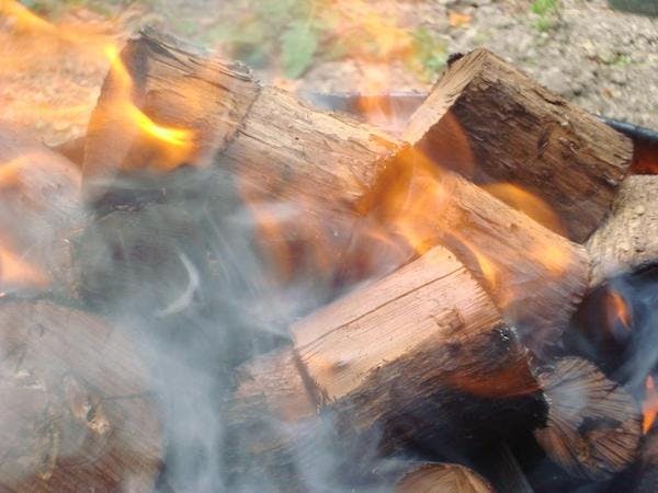 Hot coals from firewoods such as Ti-tree