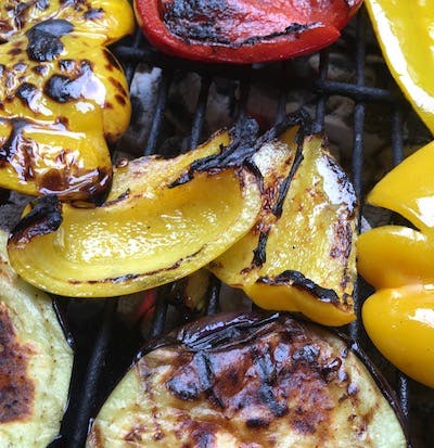 charcoal BBQ veges
