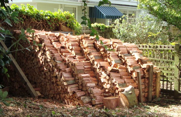 quantity of kindling and the small pieces of firewood