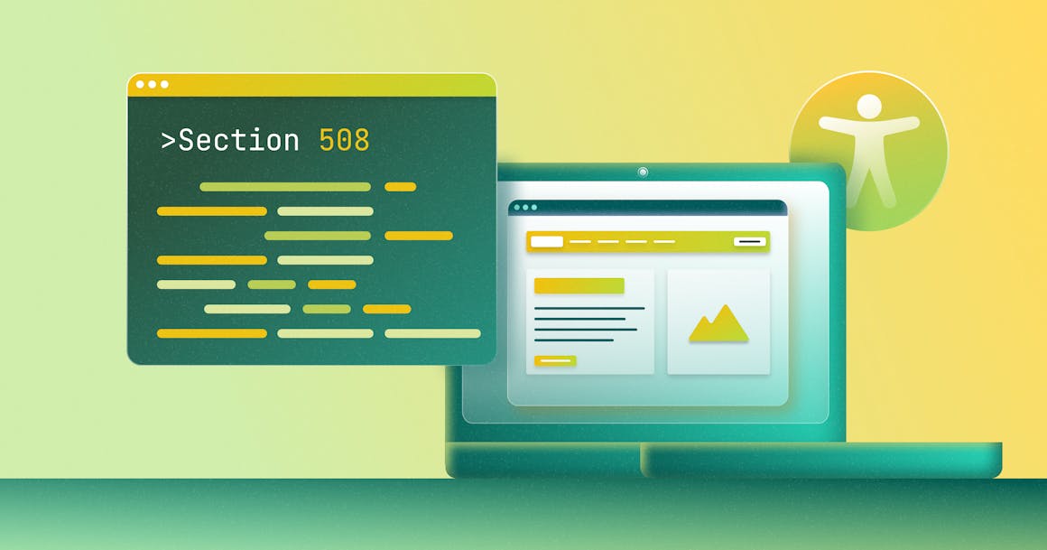 A web browser that says Section 508, next to a laptop and an accessibility icon