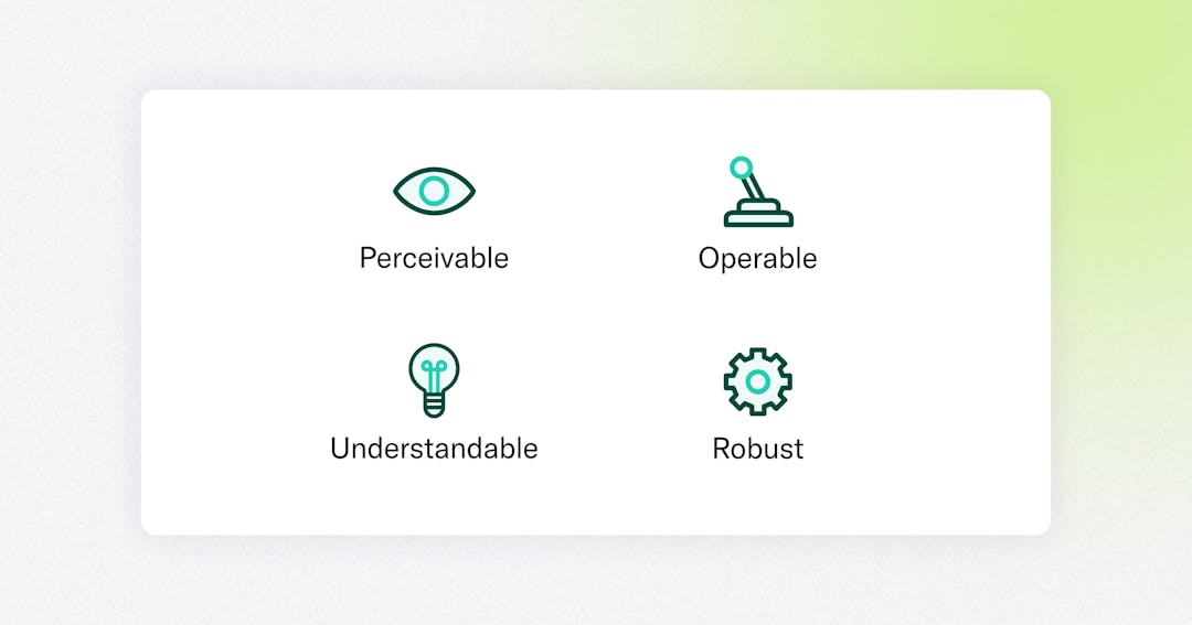 Labels for the four guiding principles of WCAG