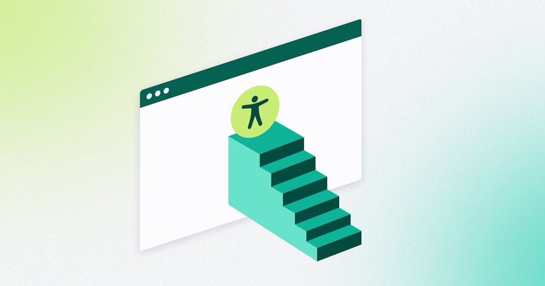 Internet browser with a green staircase