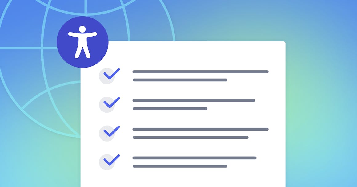 A checklist with an accessibility icon.