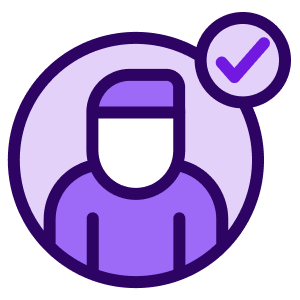 Customer with a checkmark