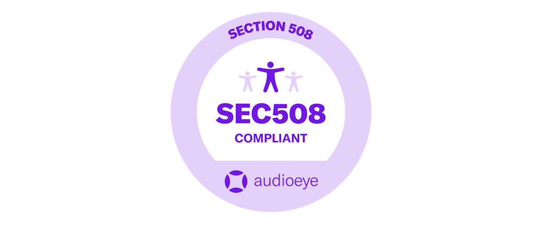 Section 508 of the Rehabilitation Act Compliant by AudioEye badge
