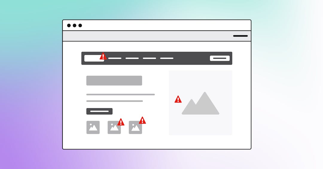 Web page illustration show four images with missing alt text