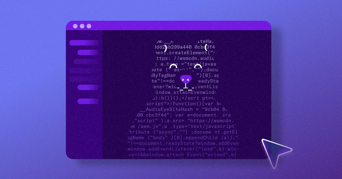 A stylized web page that shows HTML code in the shape of a bear, with characters for the eyes, ears, nose, and mouth