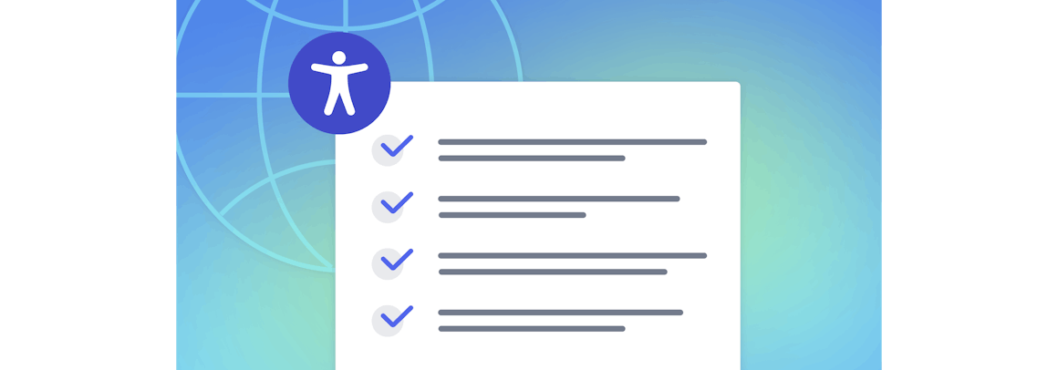 A checklist with an accessibility icon.