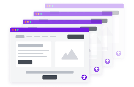 Five client websites stacked to represent being able to manage multiple websites at one time.