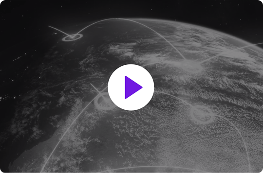 Image of the earth from space with a play button on top