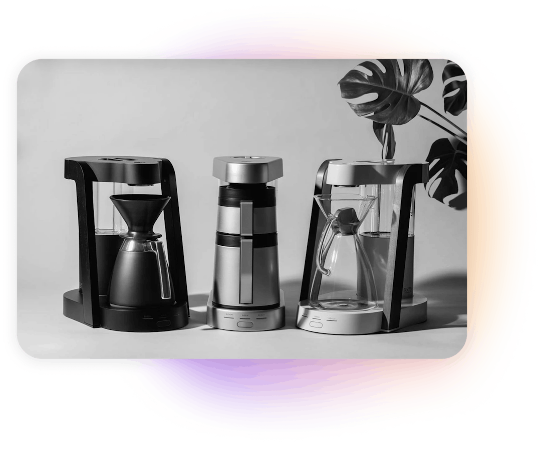 set of three coffee makers by ratio coffee