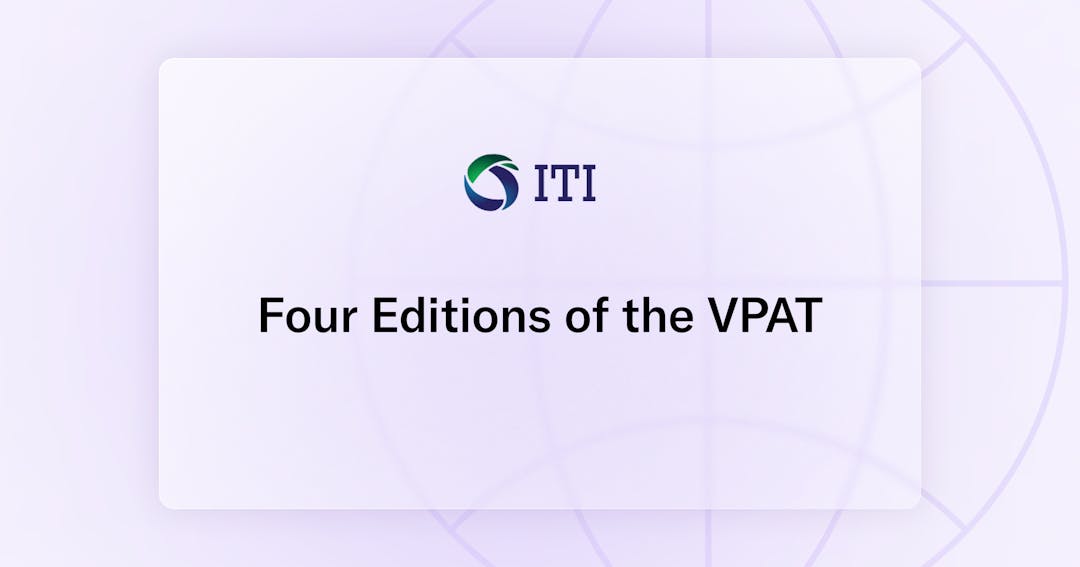 The ITA logo and the text Four Editions of the VPAT