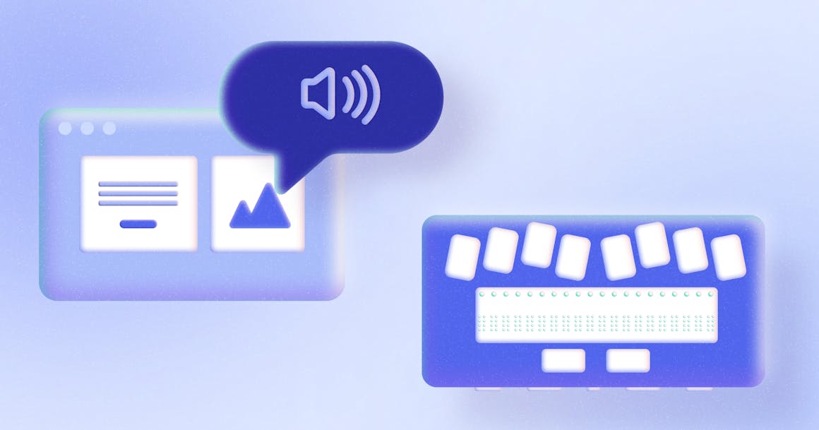 Assistive technology at work: a screen reader next to a Braille keyboard