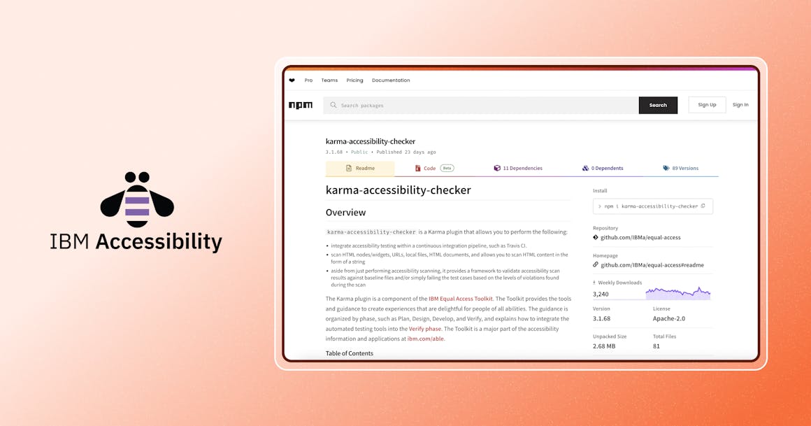 Screenshot of IBM Accessibility homepage.